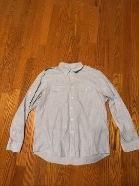 Michael Kors Light Purple Checked Button-Up Shirt